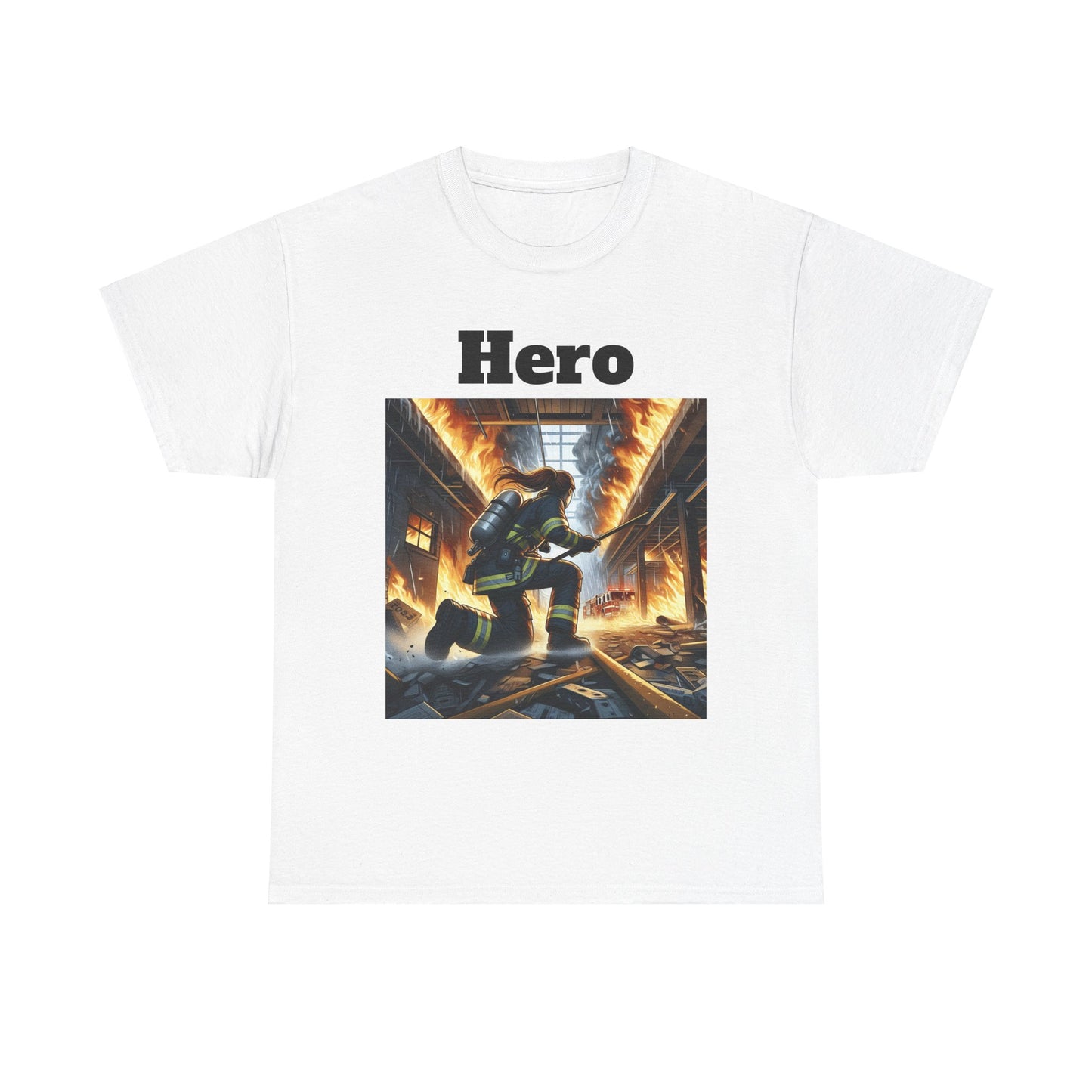 Unisex Heavy Cotton Tee - Hero Firefighter