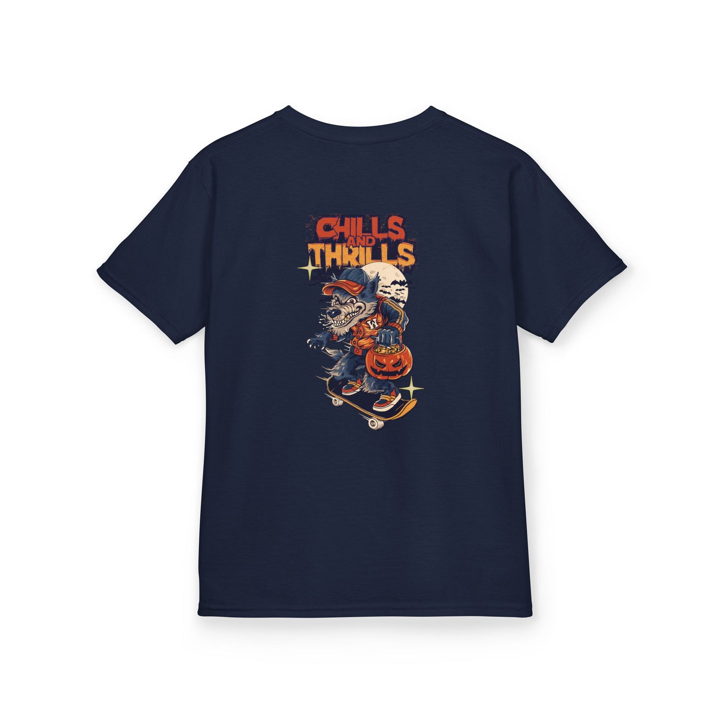 Kids Halloween Graphic Tee - Chills and Thrills Design