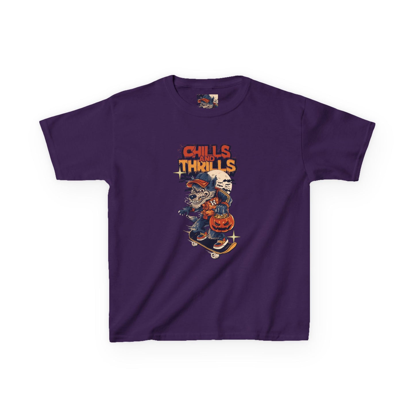 Kids Halloween Graphic Tee - Chills and Thrills Design