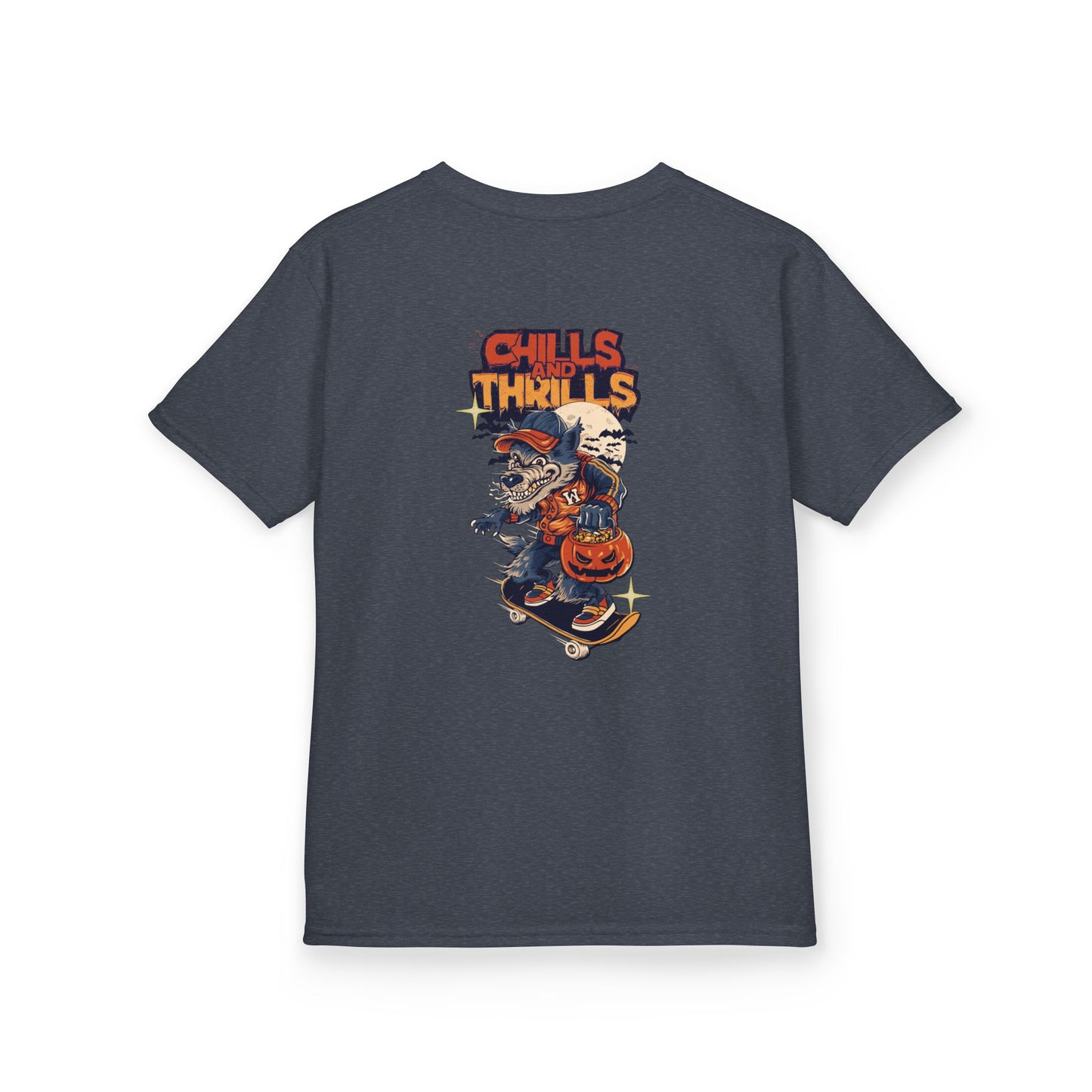 Kids Halloween Graphic Tee - Chills and Thrills Design