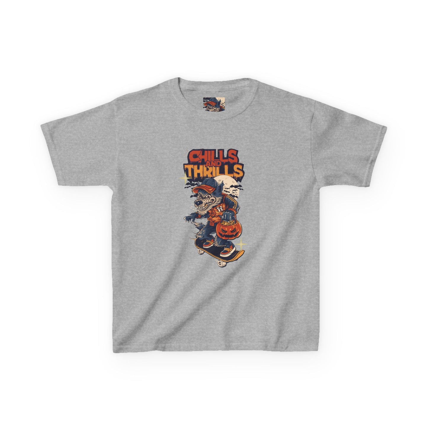 Kids Halloween Graphic Tee - Chills and Thrills Design