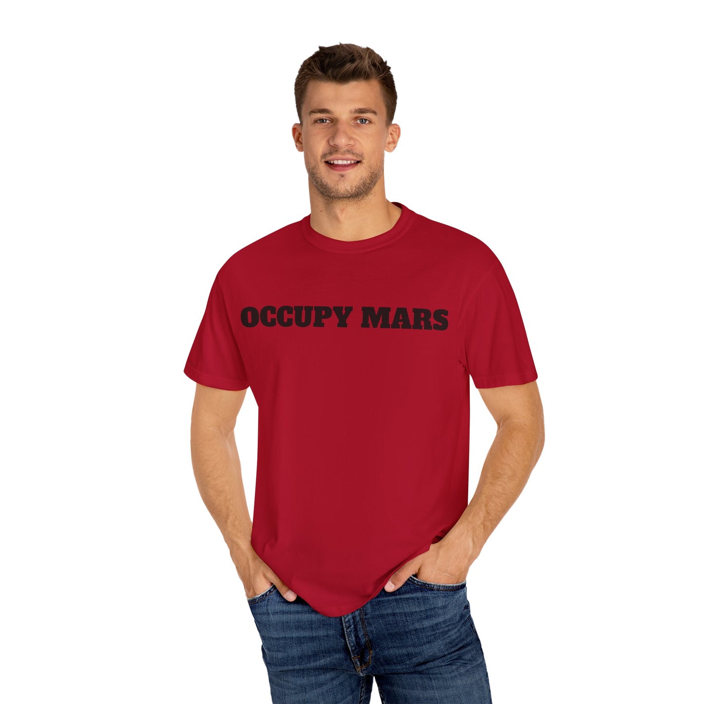 Unisex Garment-Dyed T-shirt- Occupy Mars Tshirt