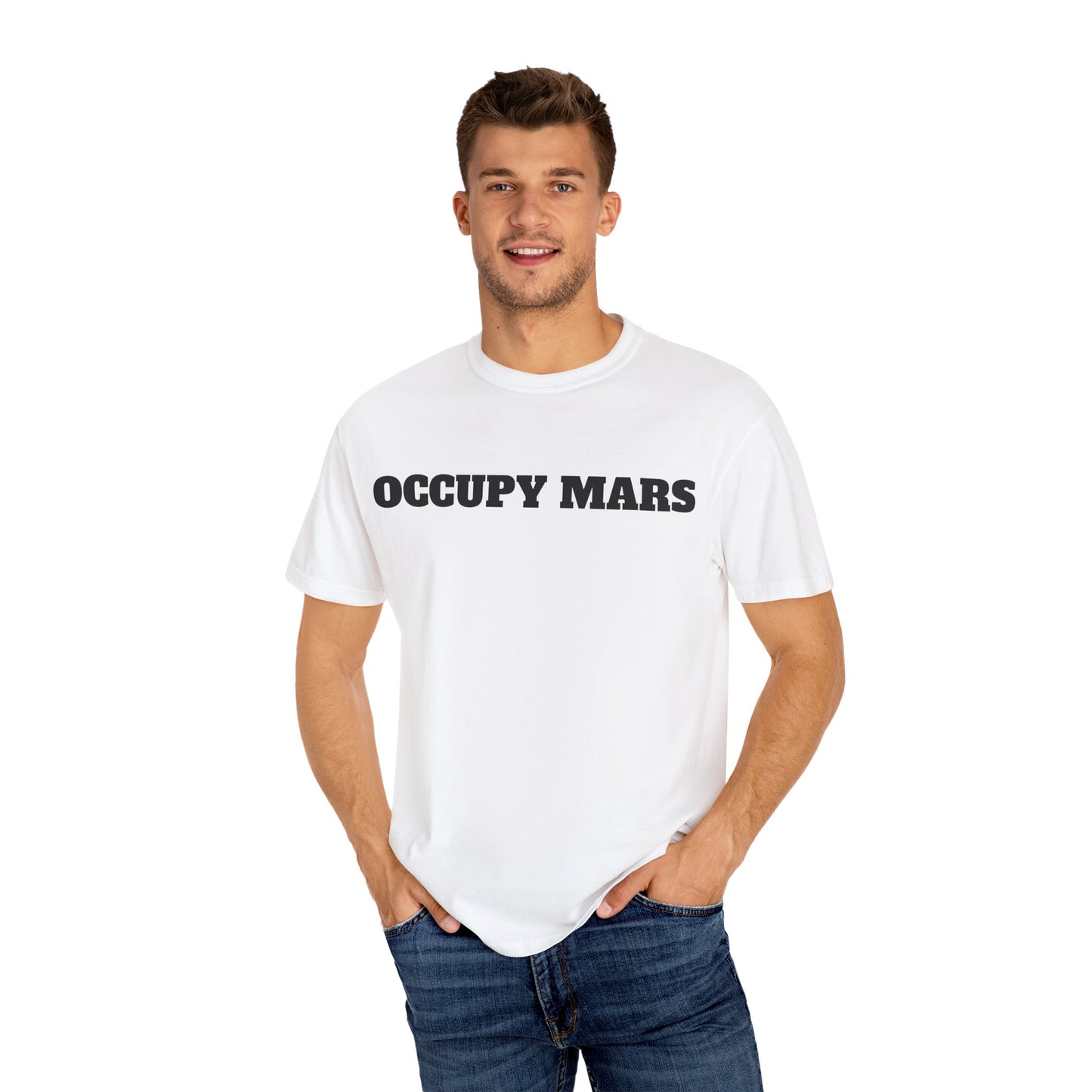 Unisex Garment-Dyed T-shirt- Occupy Mars Tshirt