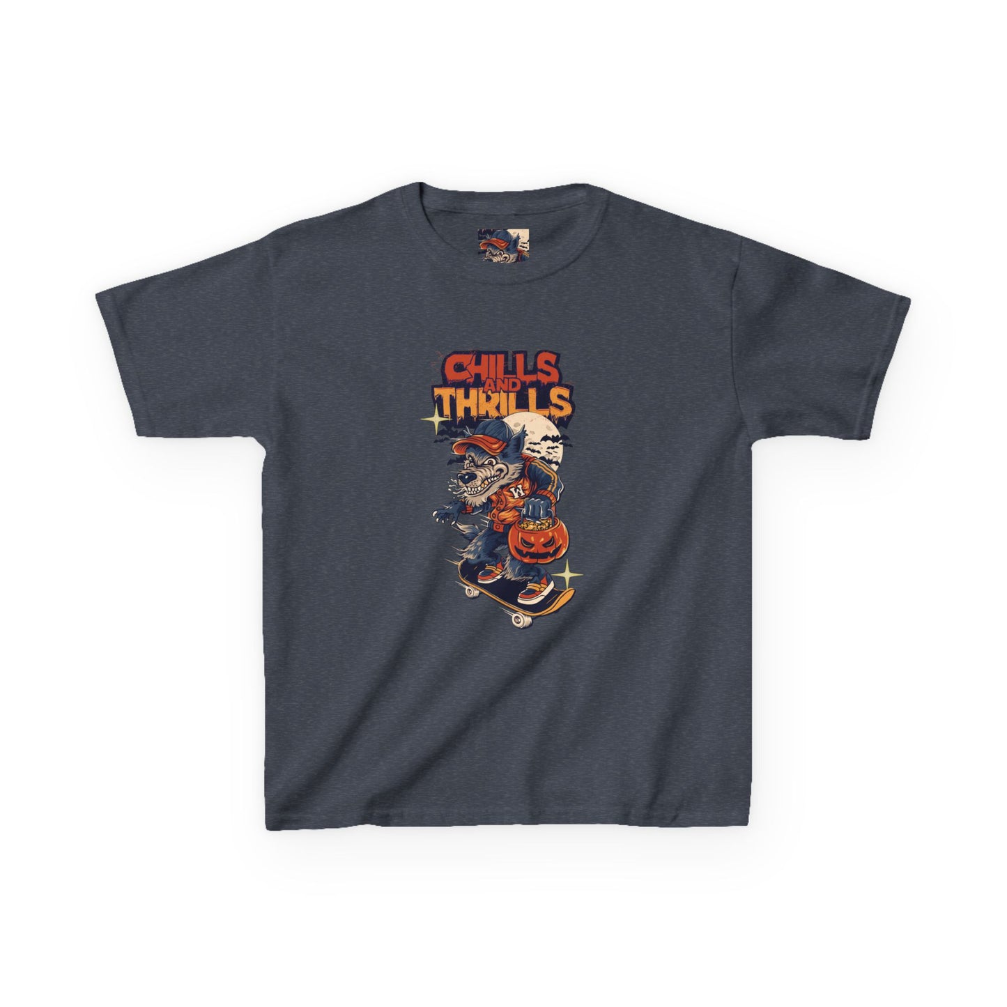 Kids Halloween Graphic Tee - Chills and Thrills Design