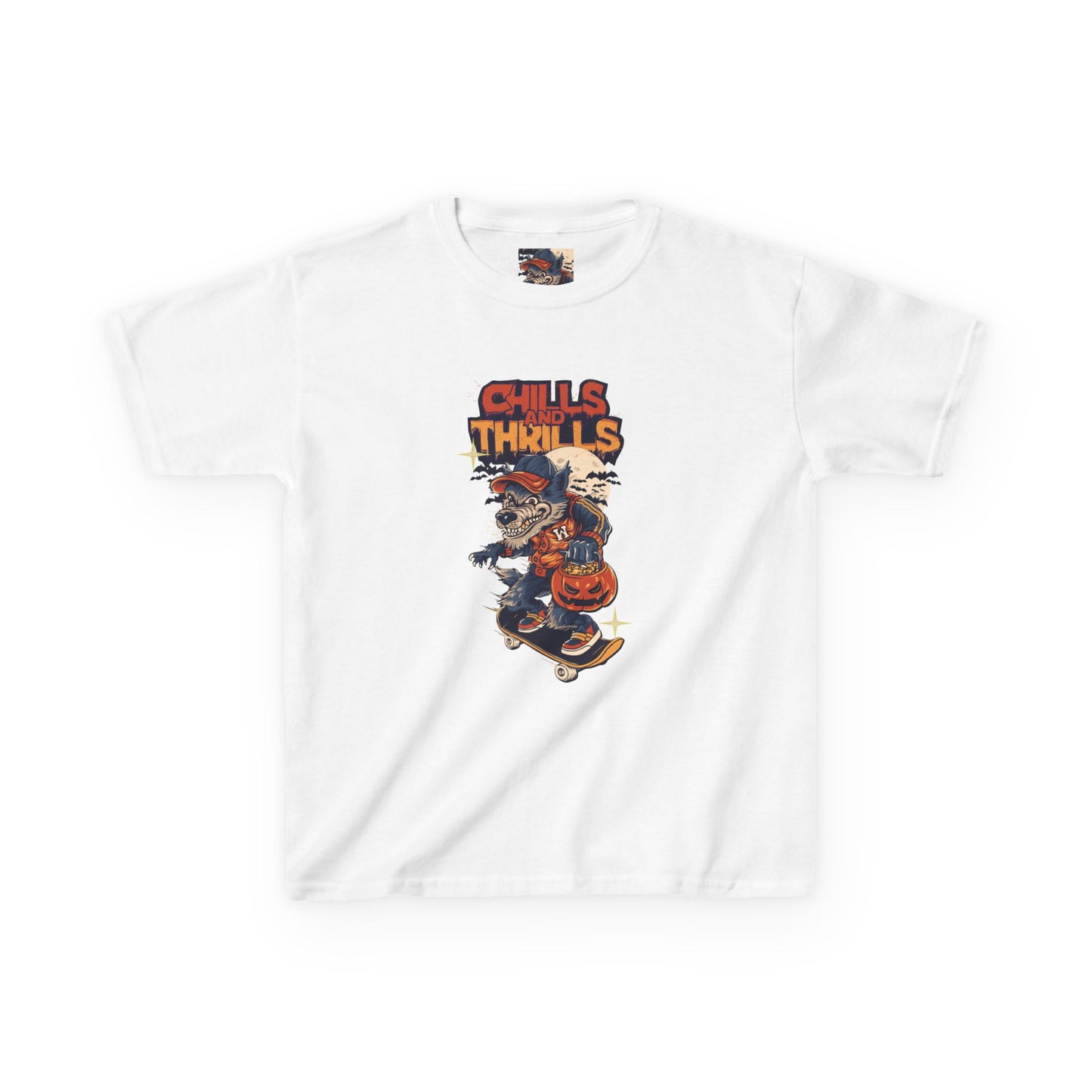 Kids Halloween Graphic Tee - Chills and Thrills Design