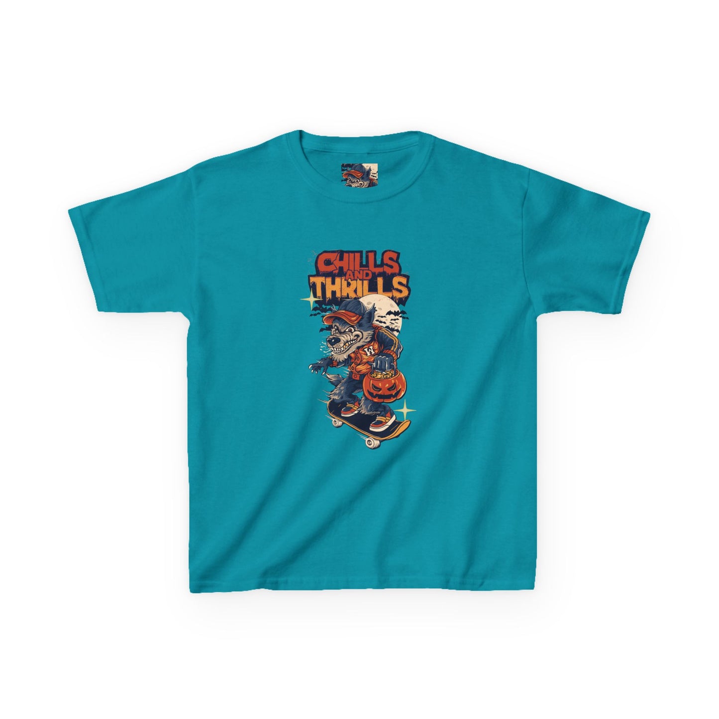 Kids Halloween Graphic Tee - Chills and Thrills Design