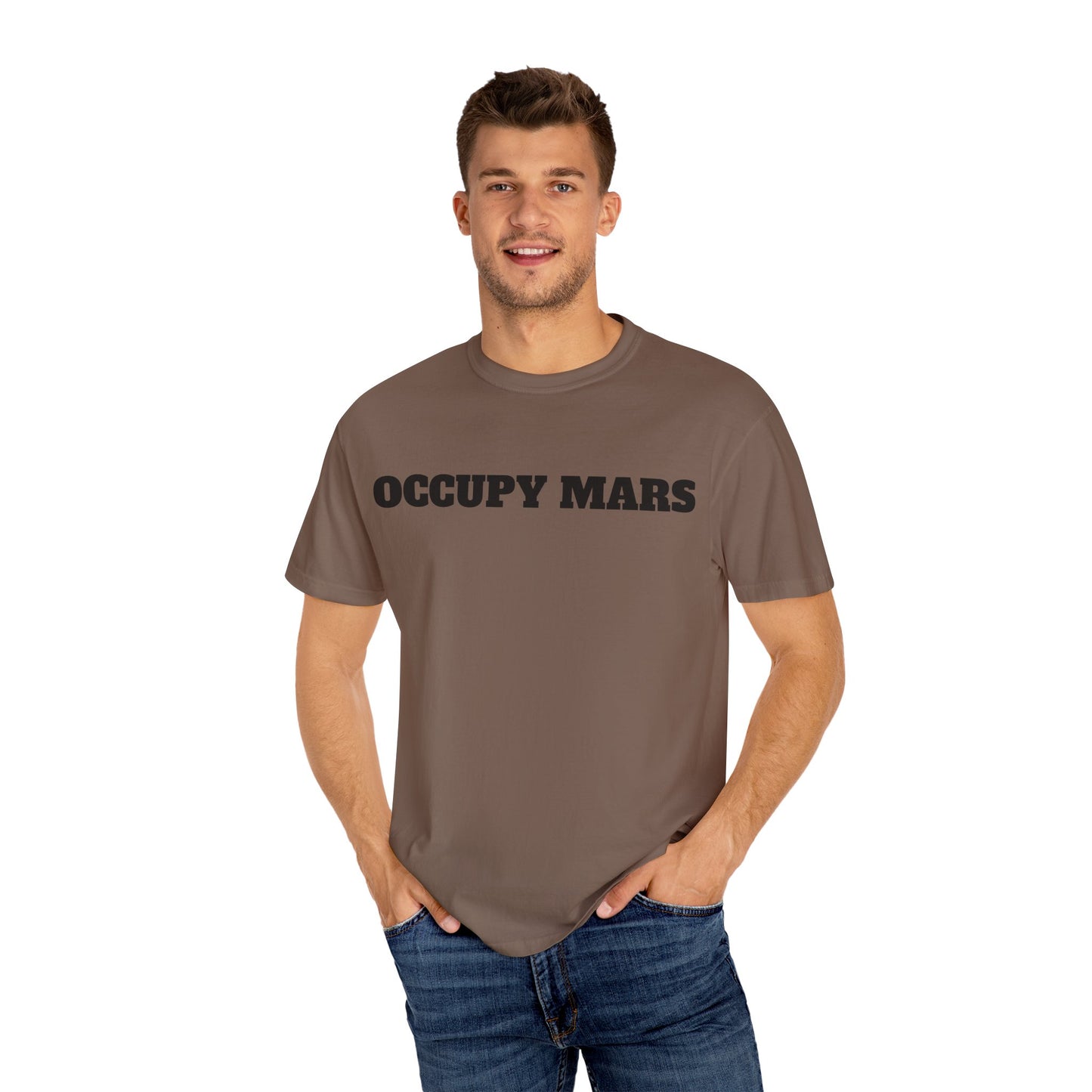 Unisex Garment-Dyed T-shirt- Occupy Mars Tshirt