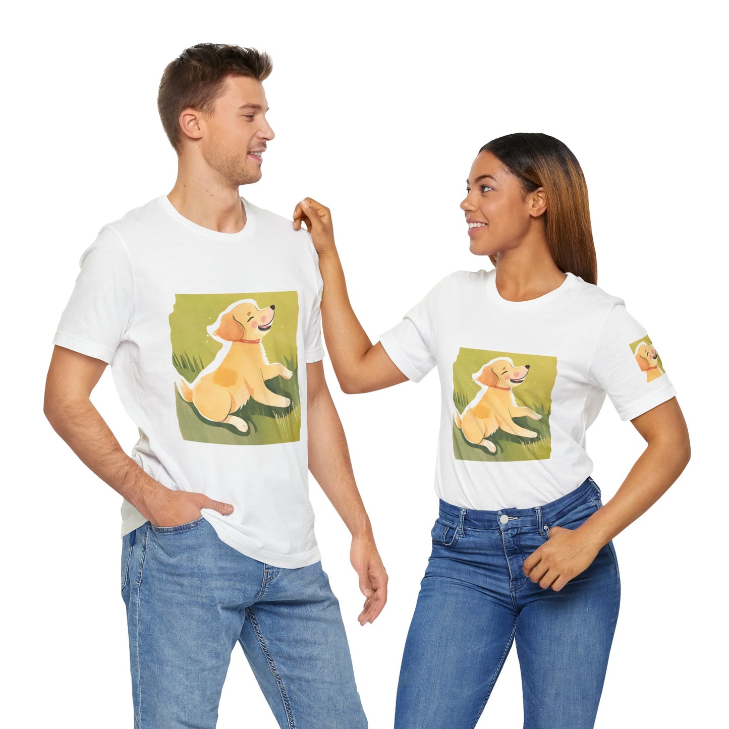 Joyful Golden Retriever Graphic Tee - Perfect for Dog Lovers