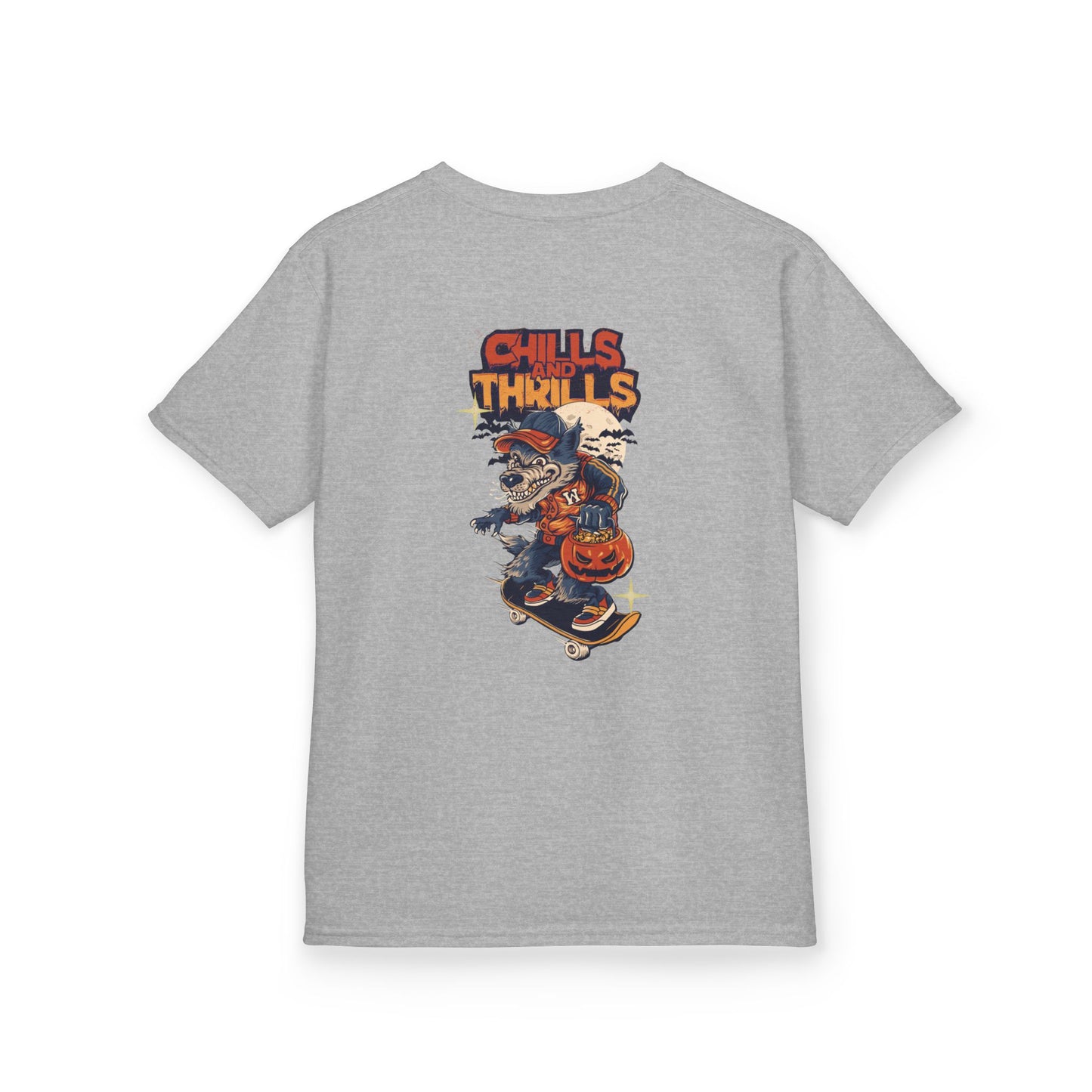 Kids Halloween Graphic Tee - Chills and Thrills Design