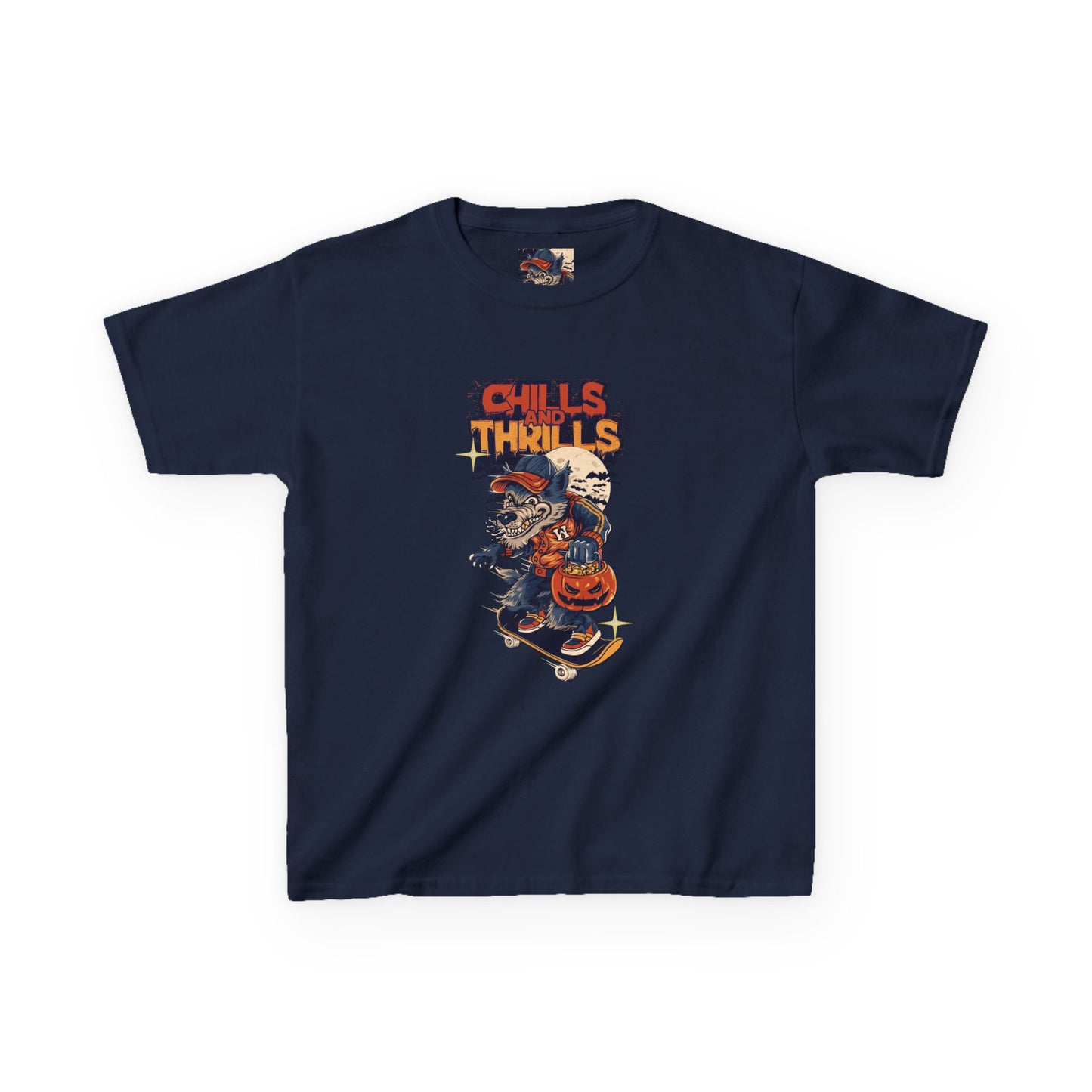 Kids Halloween Graphic Tee - Chills and Thrills Design